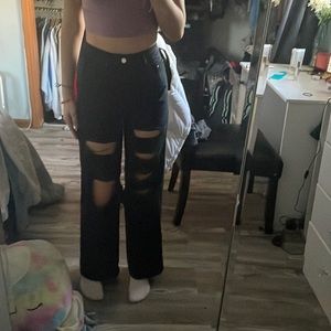 Black PacSun high rise distressed jeans